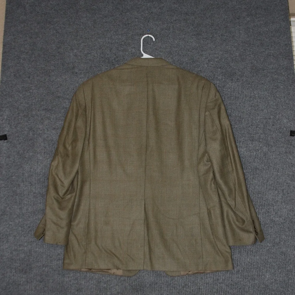 Polo University by Ralph Lauren Blazer Mens 46R Brown Wool Silk Houndstooth‎